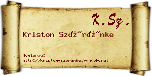 Kriston Szörénke névjegykártya